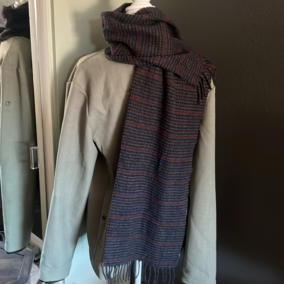 🛑 1 hour sale. DIOR, luxury wool, Men's Brown Plaid Scarf, EUC - Picture 1 of 11